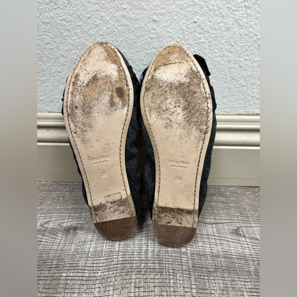 Miu Miu Denim Bow Flats - Picture 6 of 6